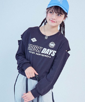 【chum】えらべる プリントアソート クロップド丈 長袖Tシャツ
